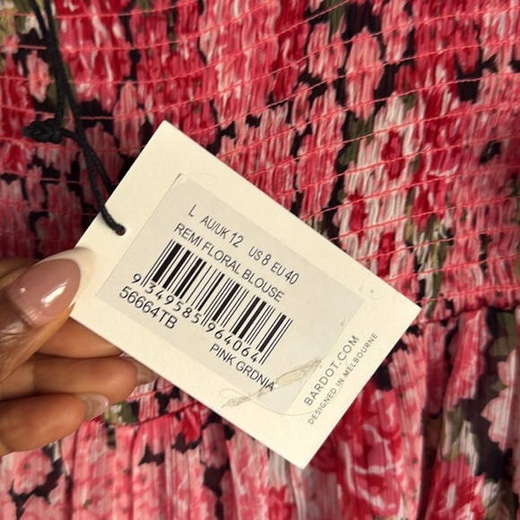 NEW Bardot Remi Floral Blouse in Pink Gardenia 8 - Picture 6 of 8